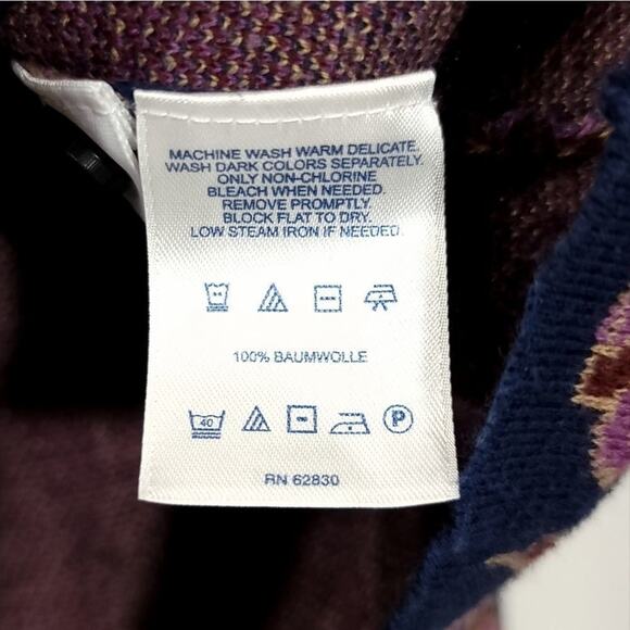 Lands' End Supima Pocket Cardigan Purple Sno Heather Tapestry Size Large 14 -16 - Picture 4 of 4